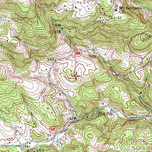 Topographic Map of Country Hills, VA