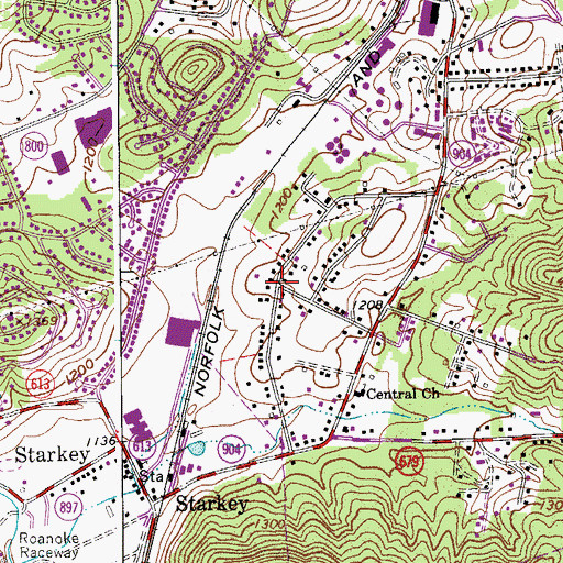 Topographic Map of Crescent Heights, VA