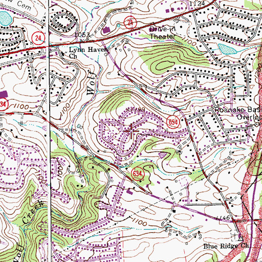Topographic Map of Crofton, VA