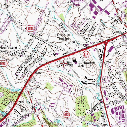 Topographic Map of Dillard Court, VA