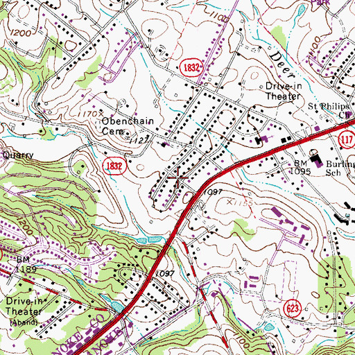 Topographic Map of Dwight Hills, VA