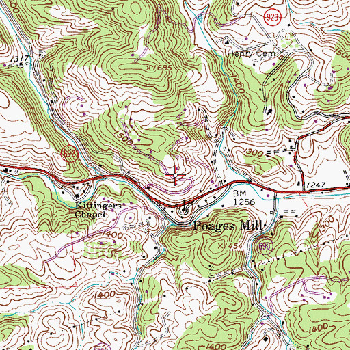 Topographic Map of Falcon Ridge Estates, VA
