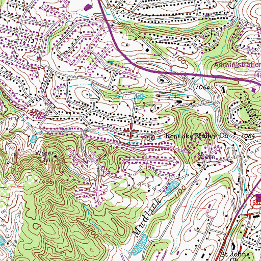 Topographic Map of Farmington, VA