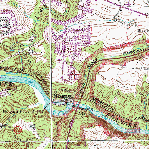 Topographic Map of Foxfire, VA