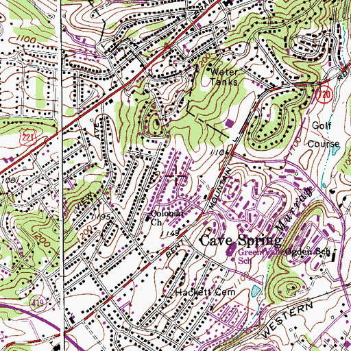 Topographic Map of Georgetown Park, VA