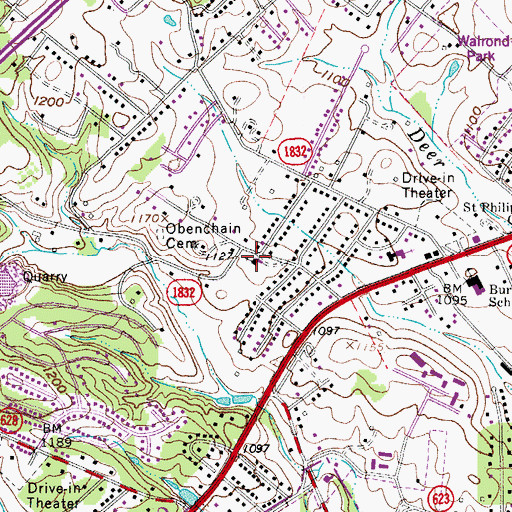 Topographic Map of Green Ridge Presbyterian Church, VA