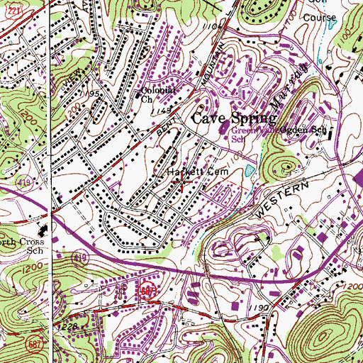 Topographic Map of Green Valley, VA
