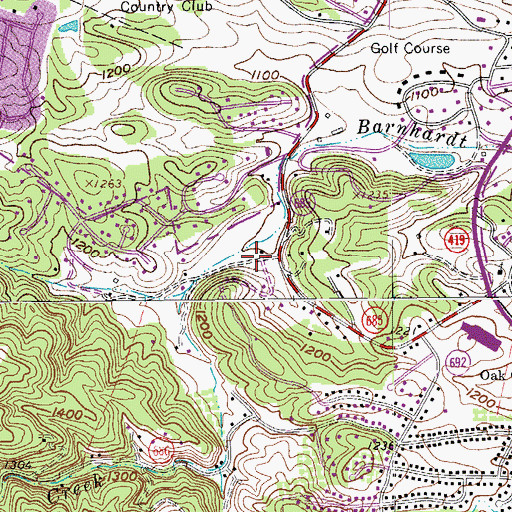 Topographic Map of Hickory Hill, VA
