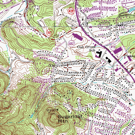 Topographic Map of Hidden Valley Homes, VA