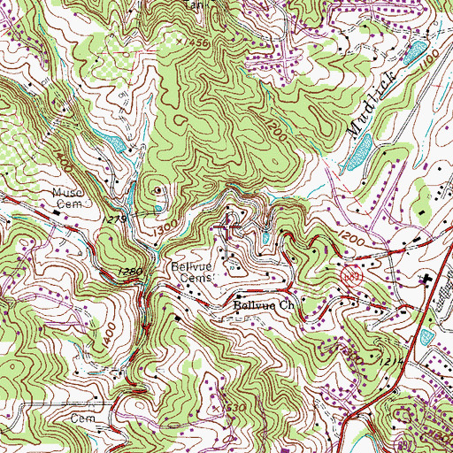 Topographic Map of Highfields, VA