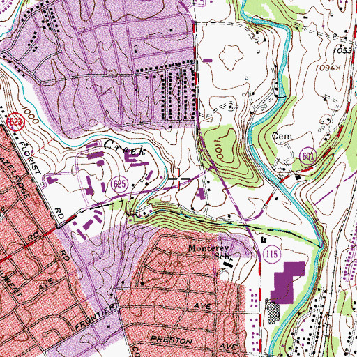 Topographic Map of Hollow Creek Swim Club, VA
