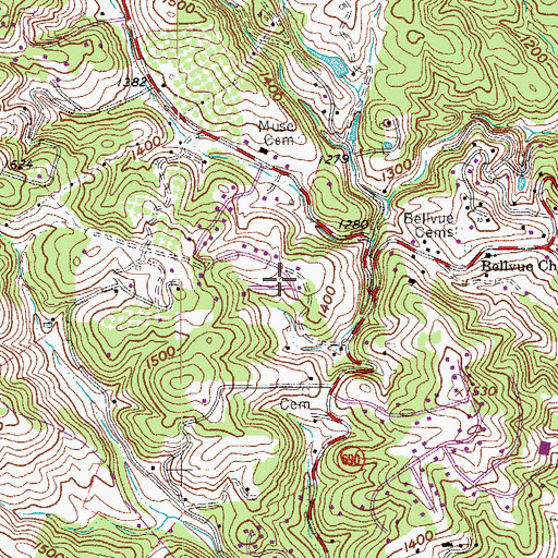 Topographic Map of Homewood, VA