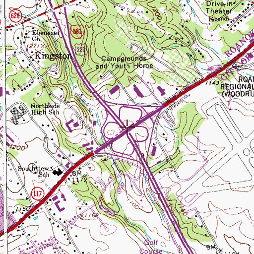 Topographic Map of Interchange 2, VA