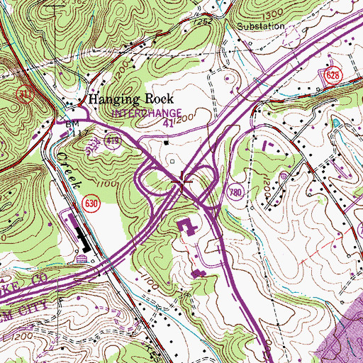 Topographic Map of Interchange 141, VA
