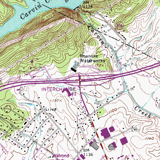 Topographic Map of Interchange 146, VA