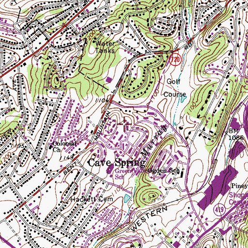 Topographic Map of James E Day Cemetery, VA