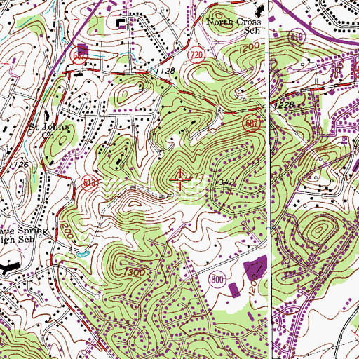 Topographic Map of Kenwick Place, VA