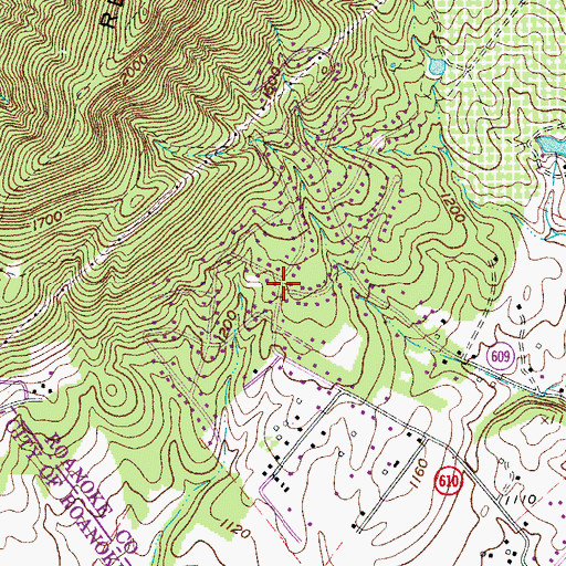 Topographic Map of La Bellevue, VA