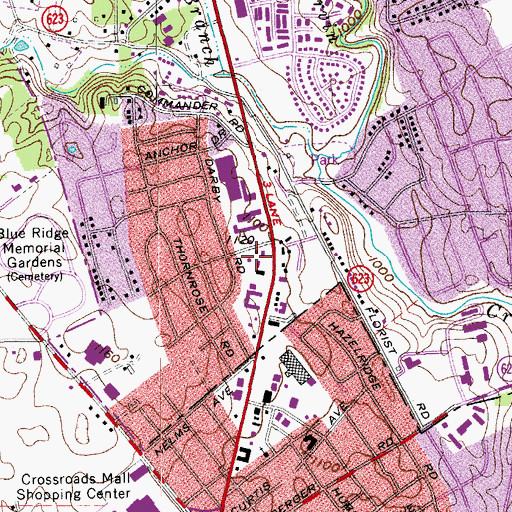 Topographic Map of Lamplighter Mall Shopping Center, VA