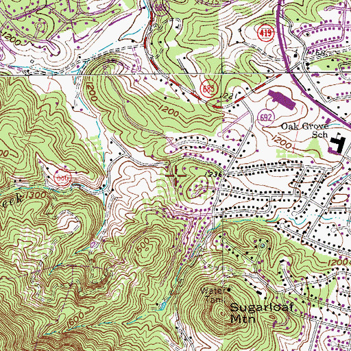 Topographic Map of Laurel Hills, VA