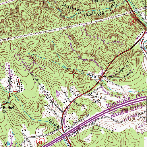 Topographic Map of Laurel Woods Swim and Racquet Club, VA
