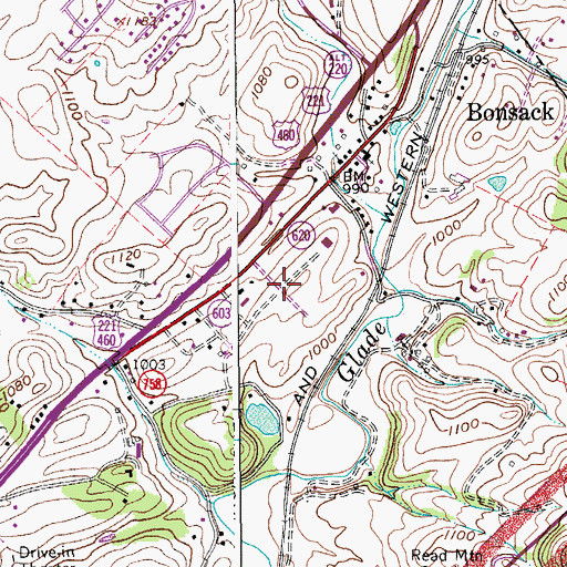 Topographic Map of Little Tree Acres, VA