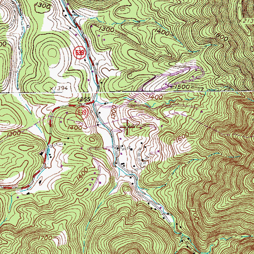Topographic Map of Luther Park, VA