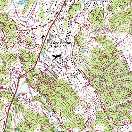 Topographic Map of Lynn Dell Estates, VA