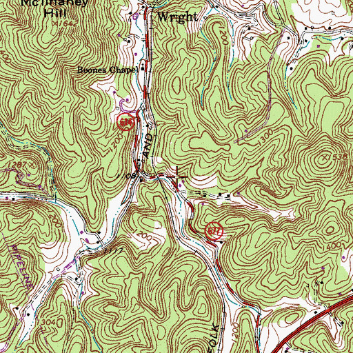 Topographic Map of Maggotty Gap, VA