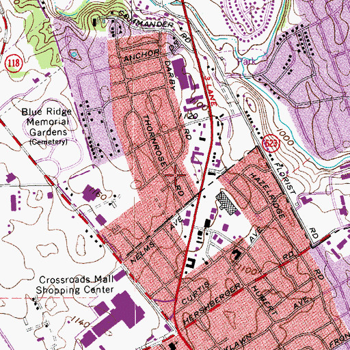 Topographic Map of Malvern Hills, VA