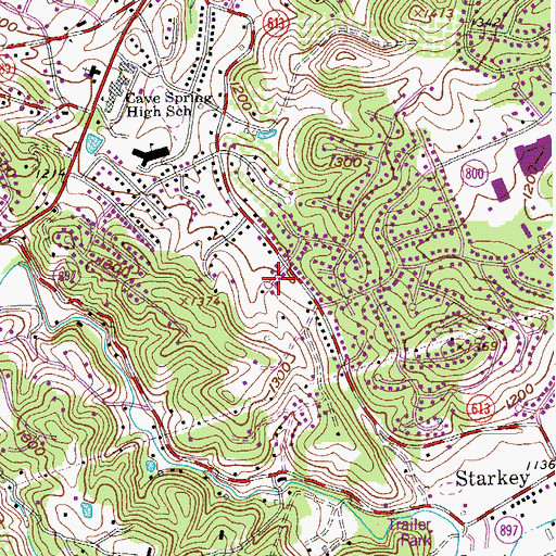 Topographic Map of Manwaring Manor, VA
