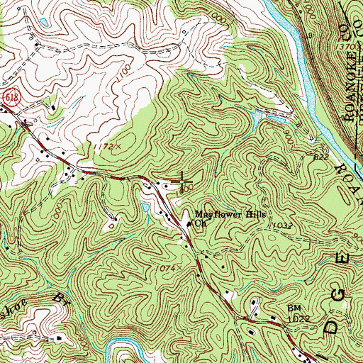 Topographic Map of Mayflower Hills, VA