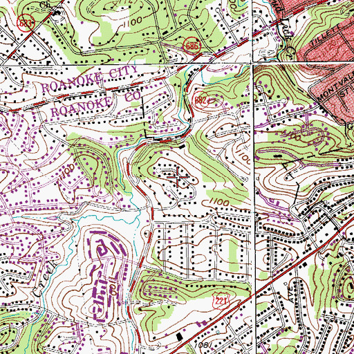 Topographic Map of Melody Acres, VA
