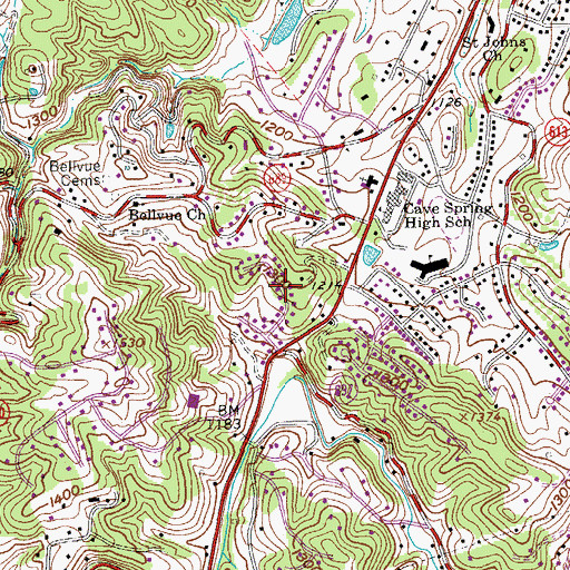 Topographic Map of Mount Vernon Forest, VA