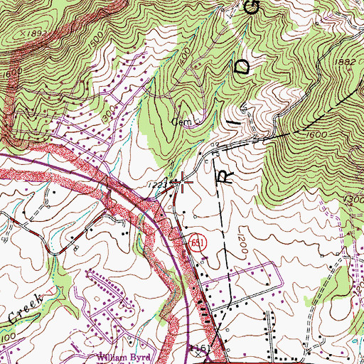Topographic Map of Muse, VA