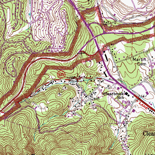 Topographic Map of Narrows, VA
