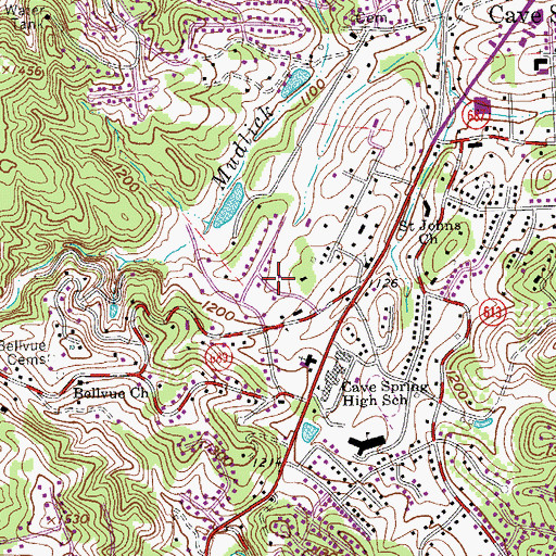 Topographic Map of Nichols Estates, VA