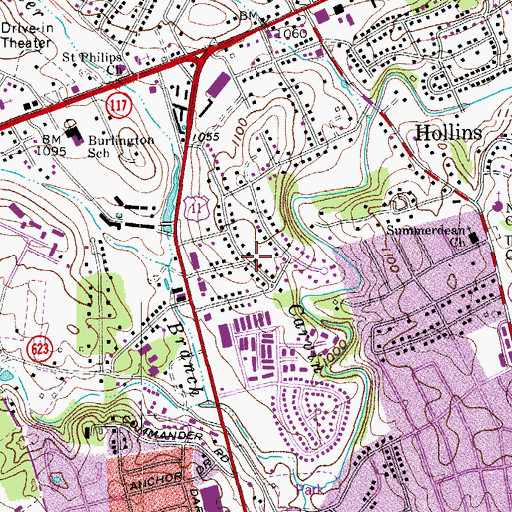 Topographic Map of North Hills, VA