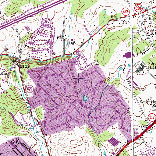 Topographic Map of North Lakes, VA