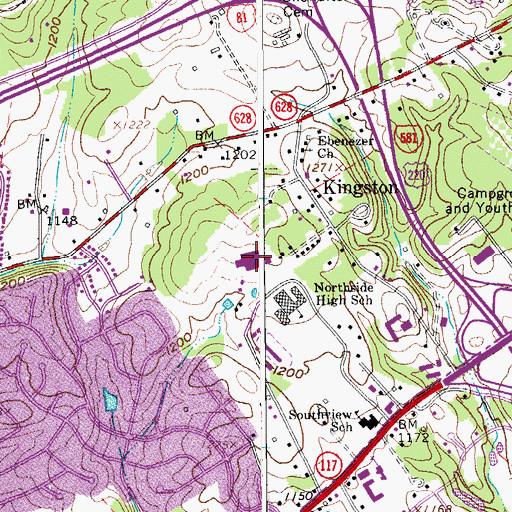 Topographic Map of Northside Middle School, VA