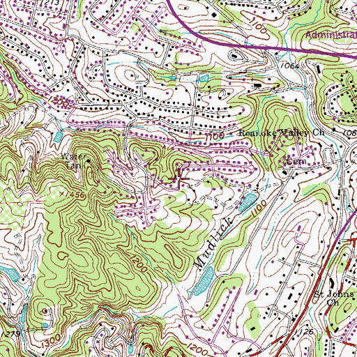 Topographic Map of Nottingham Hills, VA