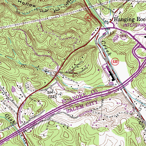 Topographic Map of Oak Ridge, VA