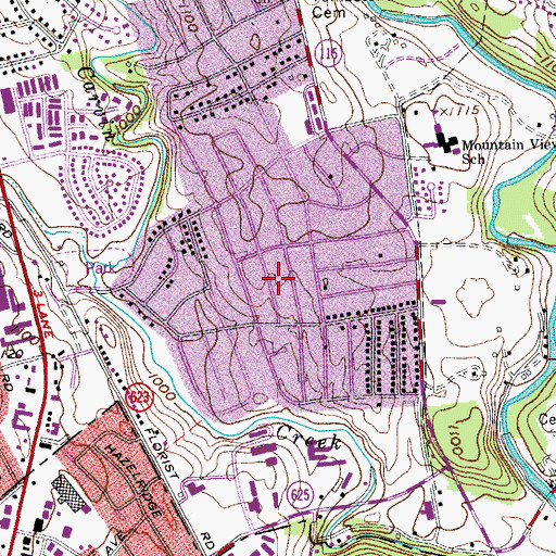 Topographic Map of Oakland Estates, VA
