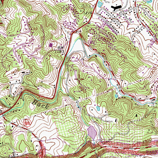Topographic Map of Old Mill Forest, VA