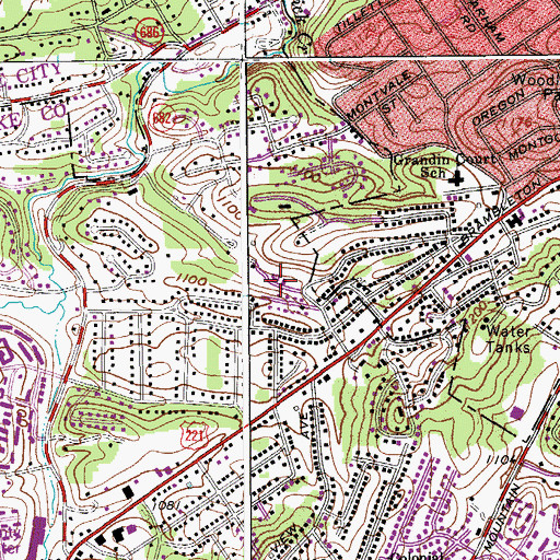 Topographic Map of Olympic Park Pool, VA