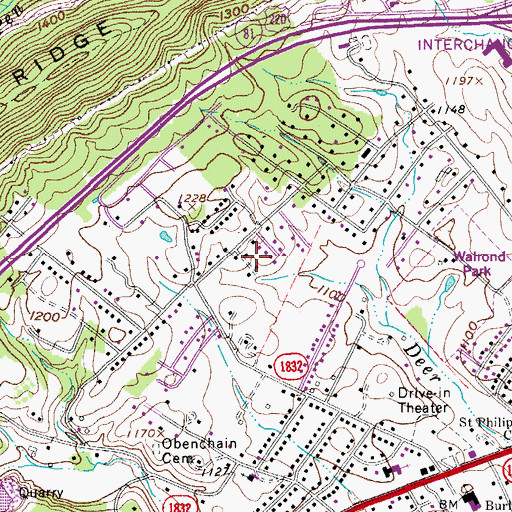 Topographic Map of Otterview Gardens, VA
