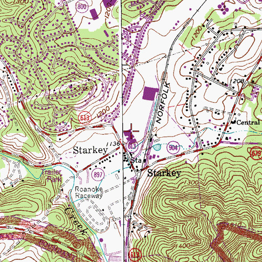 Topographic Map of Penn Forest Elementary School, VA