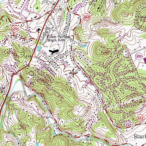 Topographic Map of Pine Acres, VA