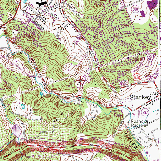 Topographic Map of Ponderosa Park, VA