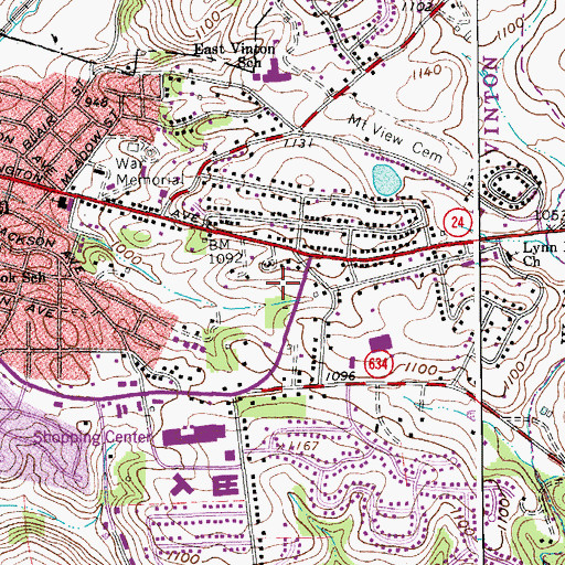 Topographic Map of River Park Shopping Center, VA
